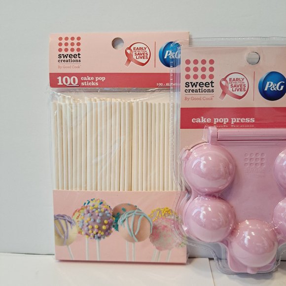 Sweet Creations Pink Cake Pop Press Promo Breast Cancer & Pop Sticks P&G NEW! - Picture 3 of 6